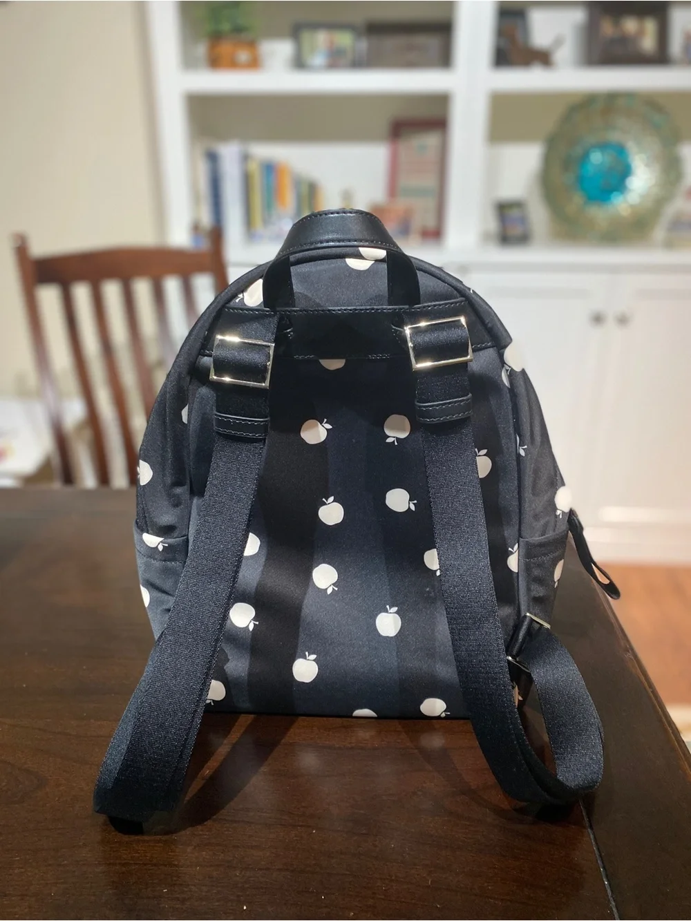 Kate Spade Chelsea Little Better Backpack in Black Multi Apple print